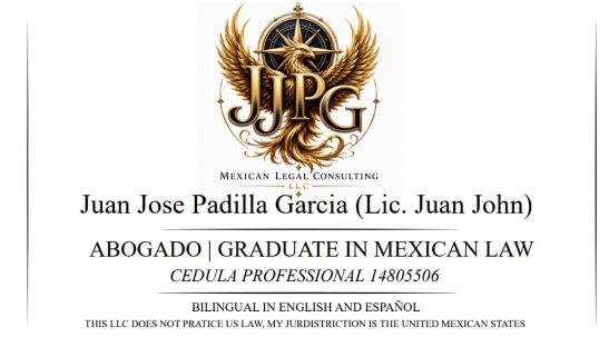Tarjeta profesional de Juan Jose Padilla Garcia (Lic. Juan John)
